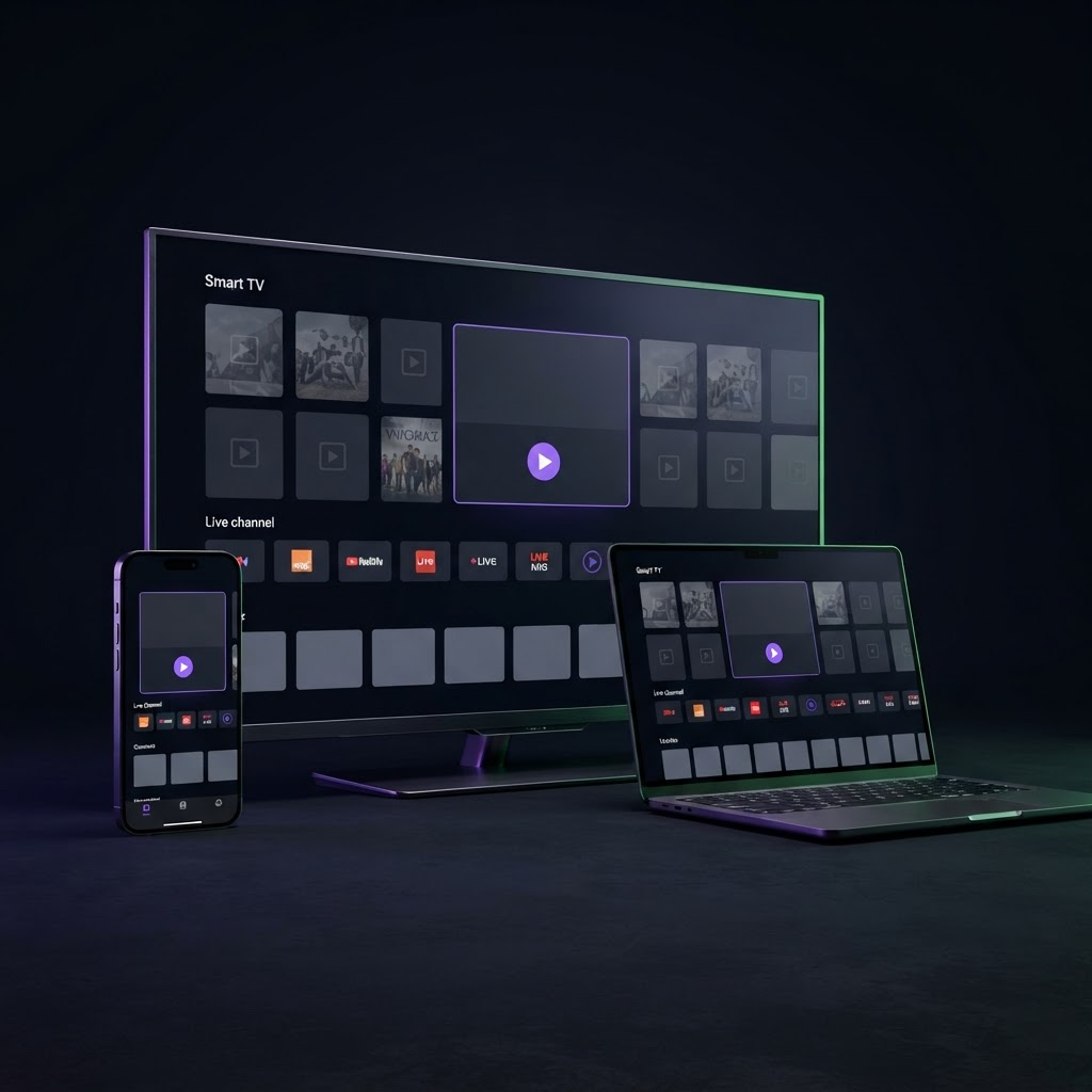 New One rodando simultaneamente em Smart TV, celular e notebook